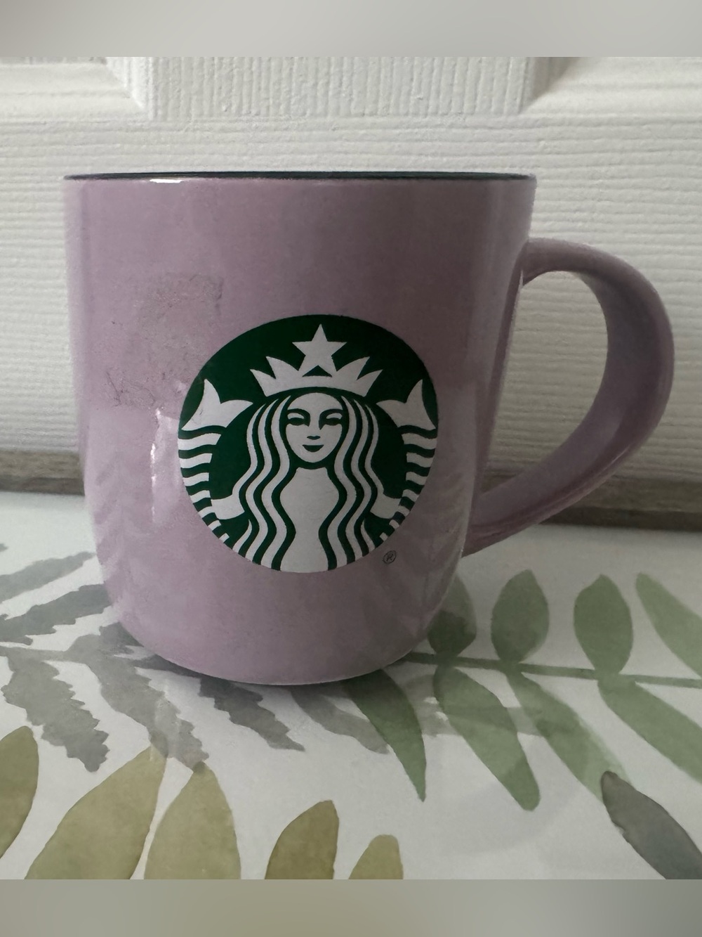 Starbucks Lavender Ceramic Mug with Green